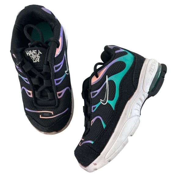 Nike Air Max Plus TD 'Have A Nike Day' Black Toddler Sneakers Size 7C BQ7228-001 - Picture 2 of 12
